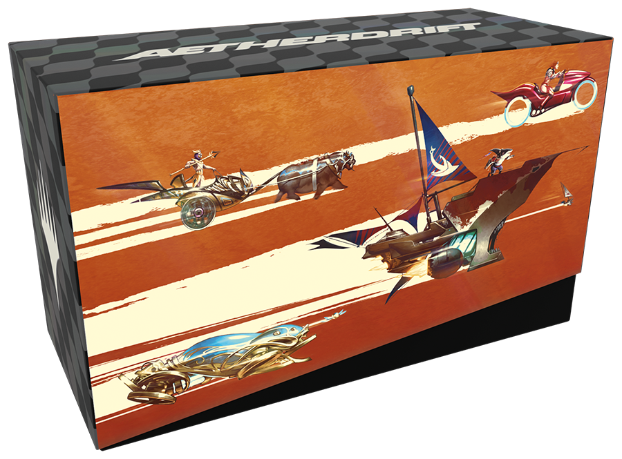 Magic: The Gathering - Aetherdrift - Finish Line Bundle, side view right inside box