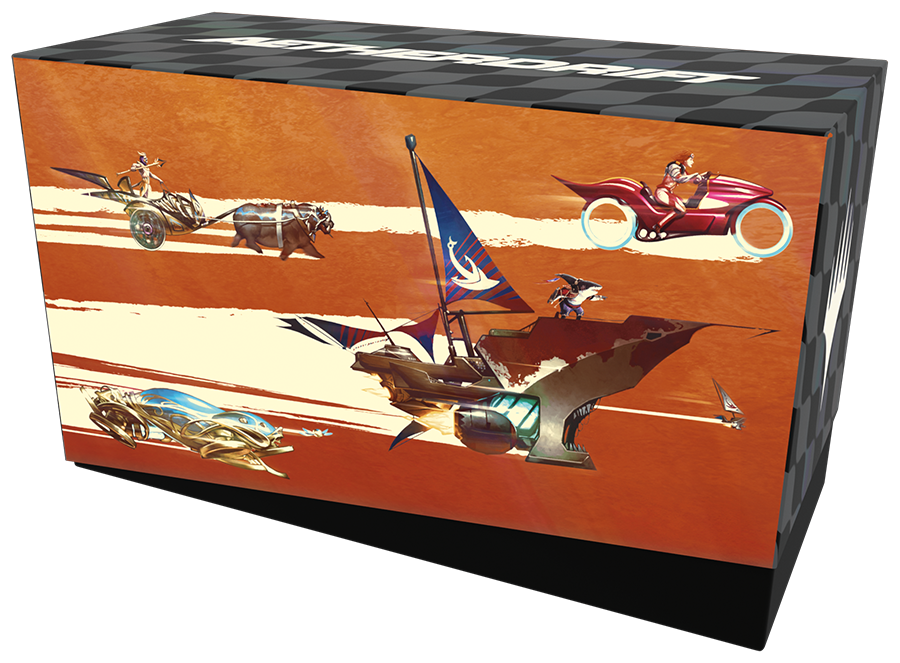 Magic: The Gathering - Aetherdrift - Finish Line Bundle, side view left inside box