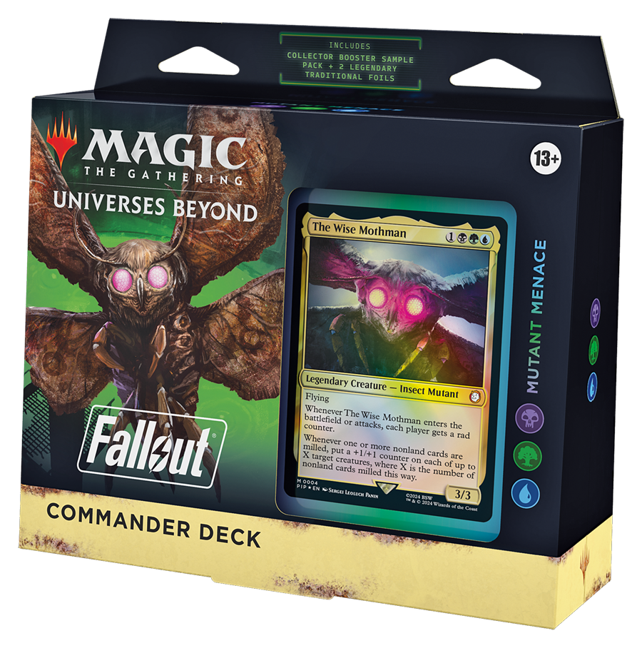 Magic: The Gathering Fallout Mutant Menace Commander Deck, right angled packaging view