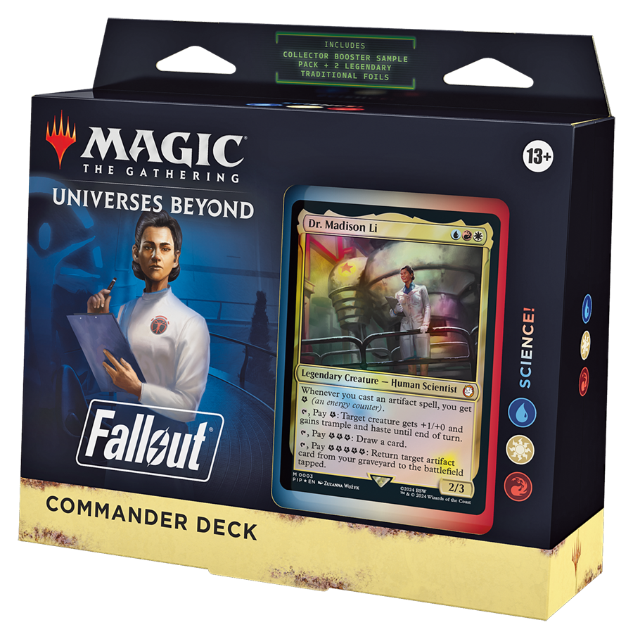 Magic: The Gathering Fallout Science! Commander Deck, right angled packaging view