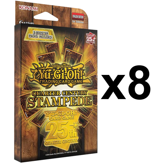 Yu-Gi-Oh! TCG - Quarter Century Stampede - Sealed Tuckbox 24-Pack Case (8 Tuckboxes)
