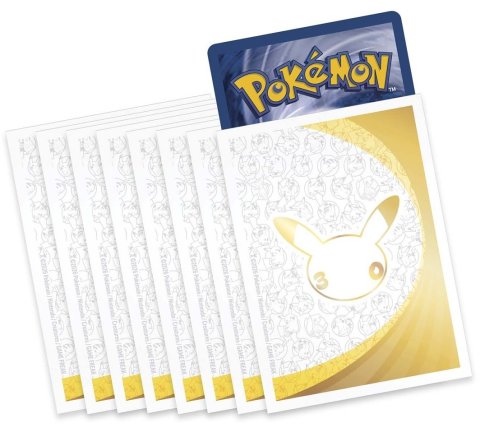 Pokémon 30th Celebration Elite Trainer Box card sleeves featuring Pikachu artwork